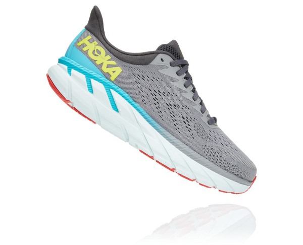 Hoka One One Clifton 7 Mens UK - Dark Grey Road Running Shoes - DGWYS0812